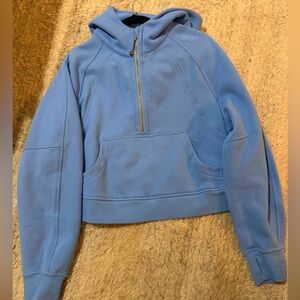lululemon athletica Aero Blue Women's scuba Hoodie with gold zipper